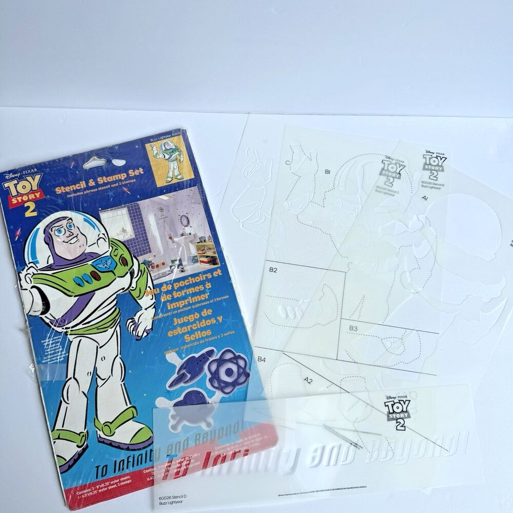 Wall Stencil Set Toy Story 2 BUZZ LIGHTYEAR Kid's Room Or Bathroom *NO STAMPS*